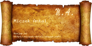 Miczek Antal névjegykártya